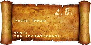 Locher Becse névjegykártya